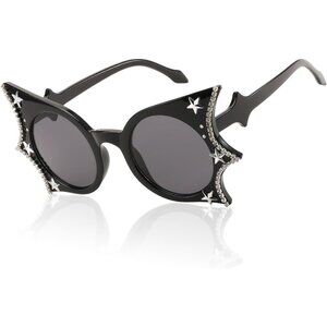 Women Men Funny Sunglasses Butterfly Shaped Bat Shades for Halloween